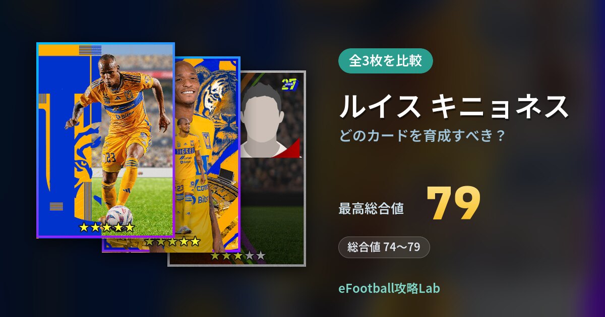 【イーフト】ルイス キニョネスはどのカードを育成すべき？全3枚を比較