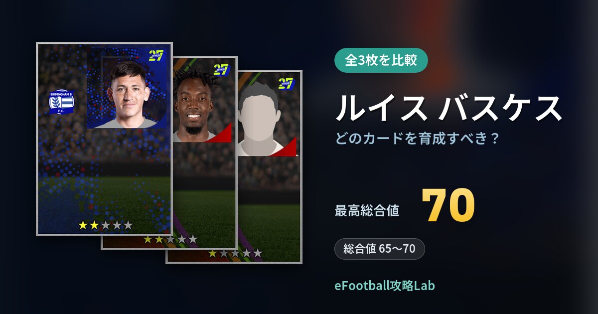 【イーフト】ルイス バスケスはどのカードを育成すべき？全3枚を比較