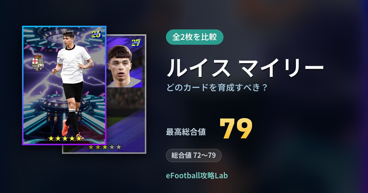 【イーフト】ルイス マイリーはどのカードを育成すべき？全2枚を比較