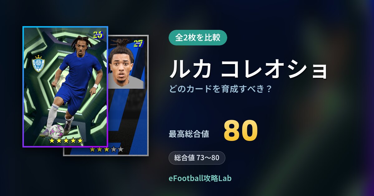 【イーフト】ルカ コレオショはどのカードを育成すべき？全2枚を比較