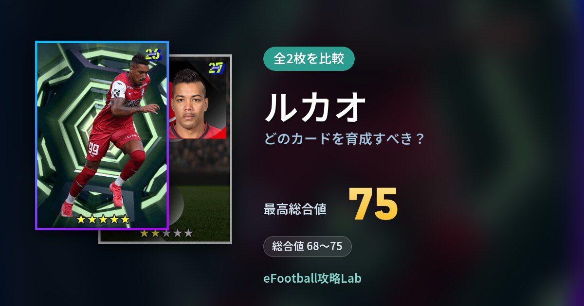 【イーフト】ルカオはどのカードを育成すべき？全2枚を比較
