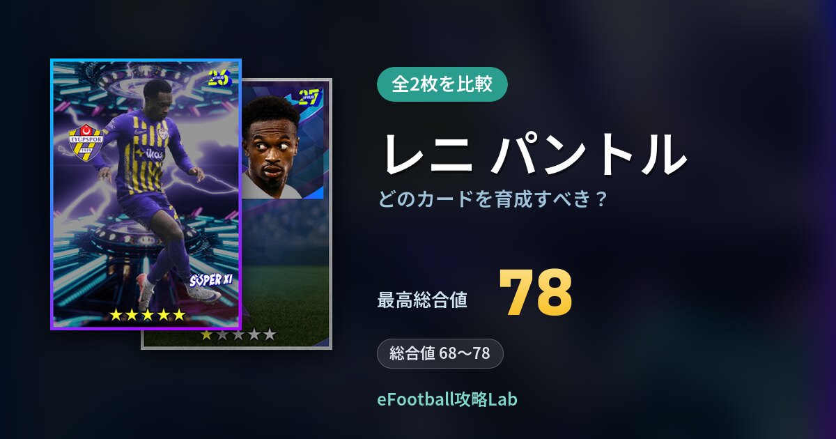 【イーフト】レニ パントルはどのカードを育成すべき？全2枚を比較