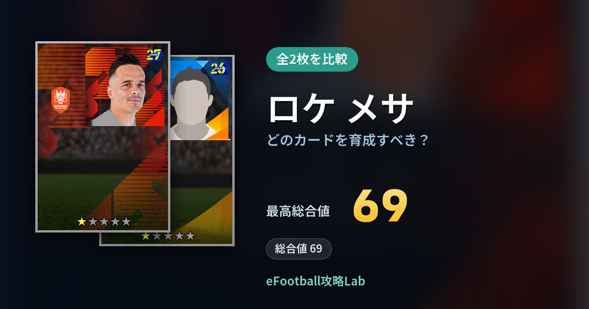 【イーフト】ロケ メサはどのカードを育成すべき？全2枚を比較