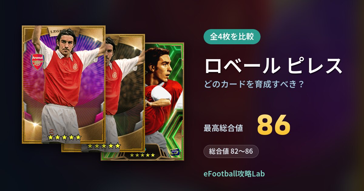 【イーフト】ロベール ピレスはどのカードを育成すべき？全4枚を比較