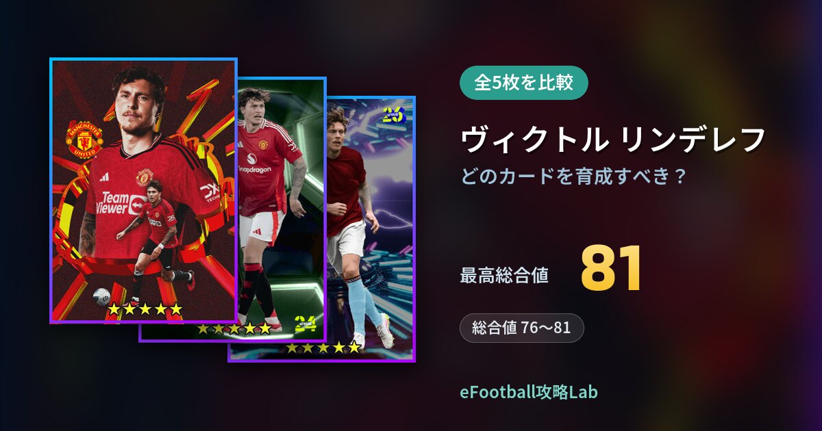 【イーフト】ヴィクトル リンデレフはどのカードを育成すべき？全5枚を比較