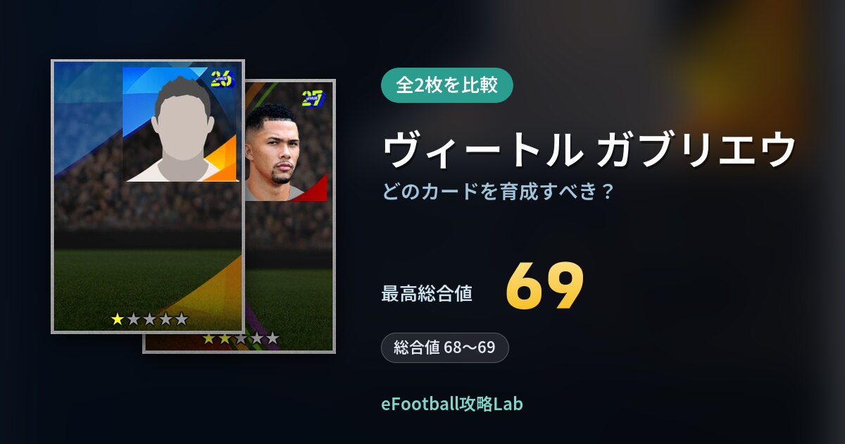 【イーフト】ヴィートル ガブリエウはどのカードを育成すべき？全2枚を比較
