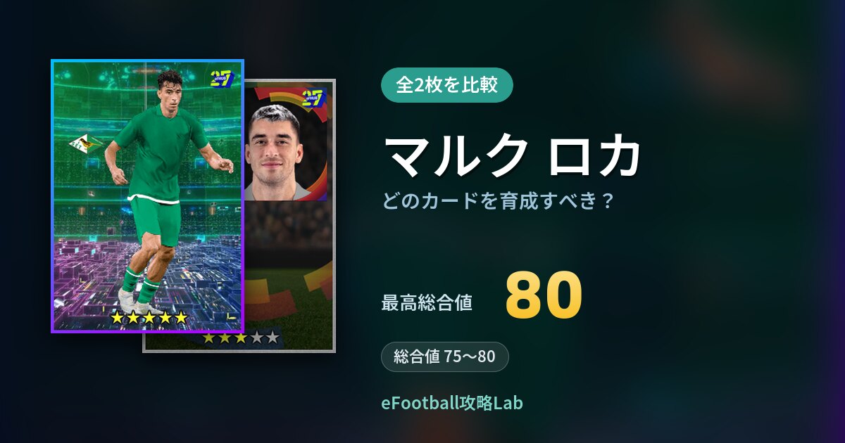 【イーフト】マルク ロカはどのカードを育成すべき?全2枚を比較