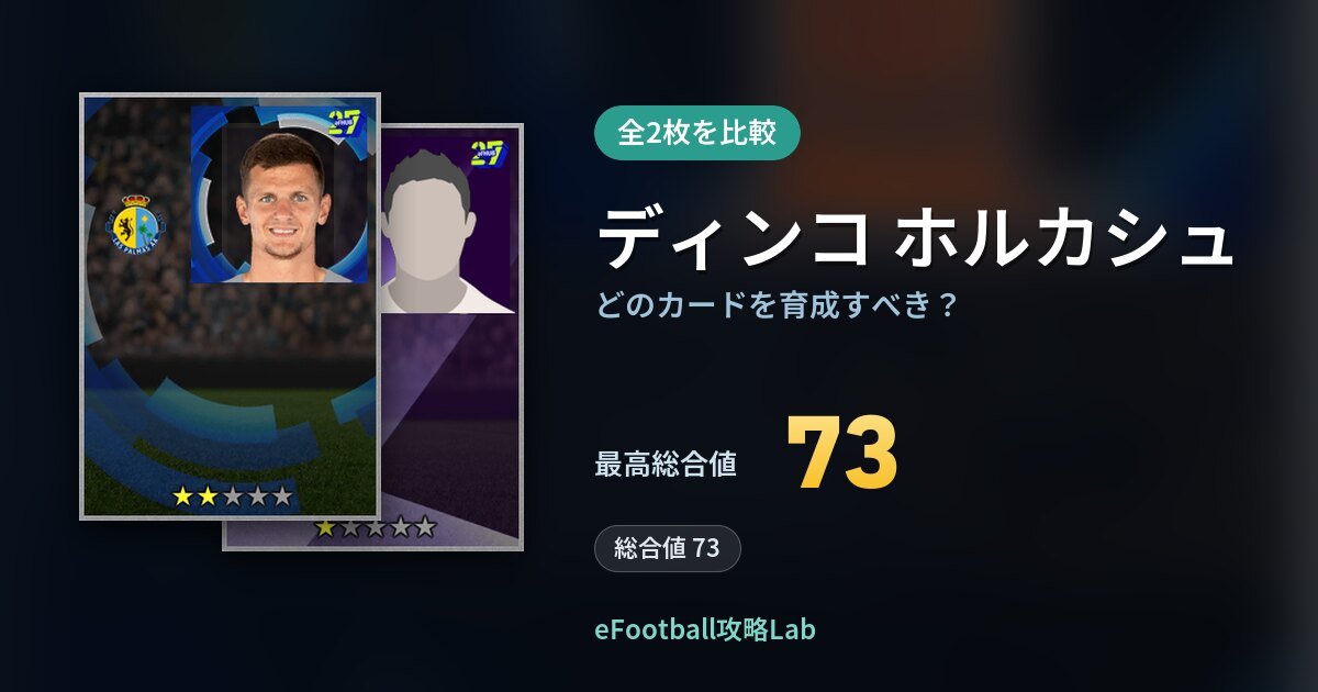【イーフト】ディンコ ホルカシュはどのカードを育成すべき？全2枚を比較