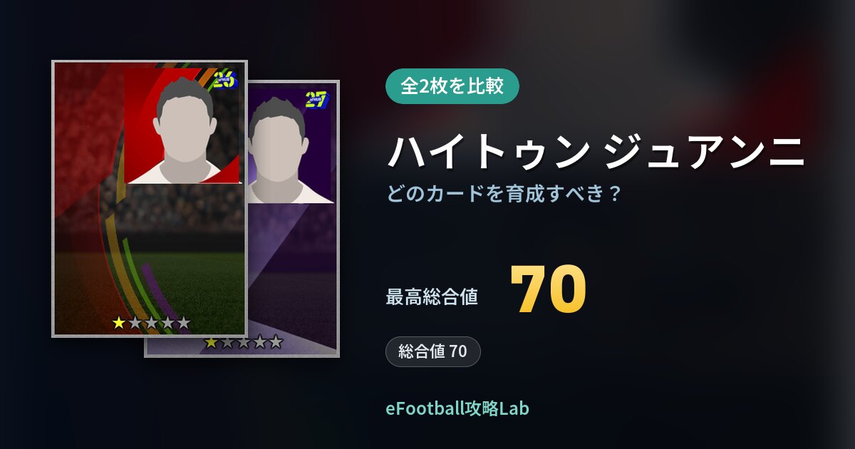 【イーフト】ハイトゥン ジュアンニはどのカードを育成すべき？全2枚を比較