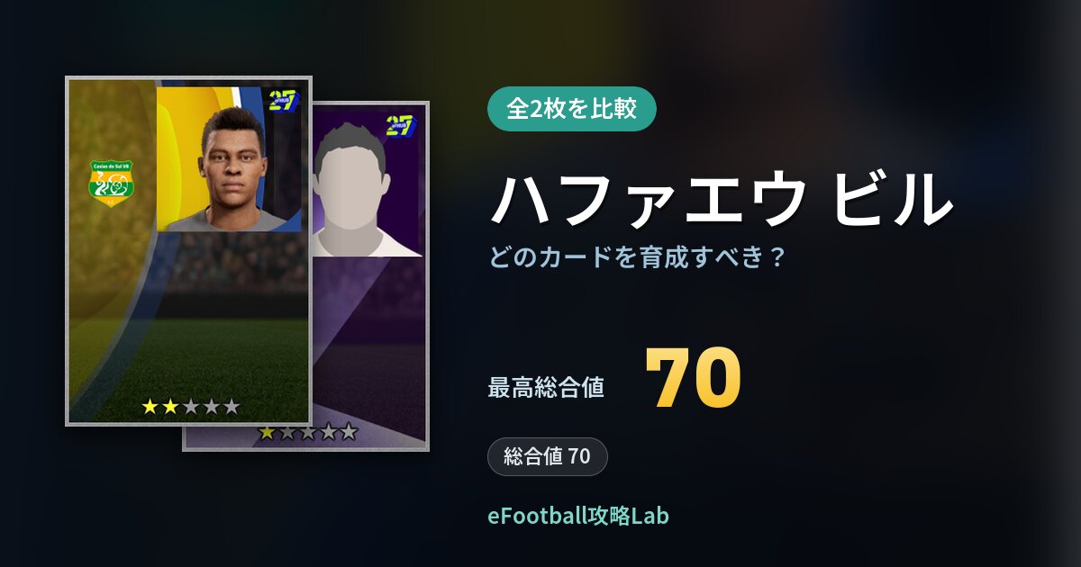 【イーフト】ハファエウ ビルはどのカードを育成すべき?全2枚を比較