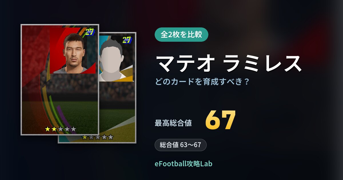 【イーフト】マテオ ラミレスはどのカードを育成すべき？全2枚を比較