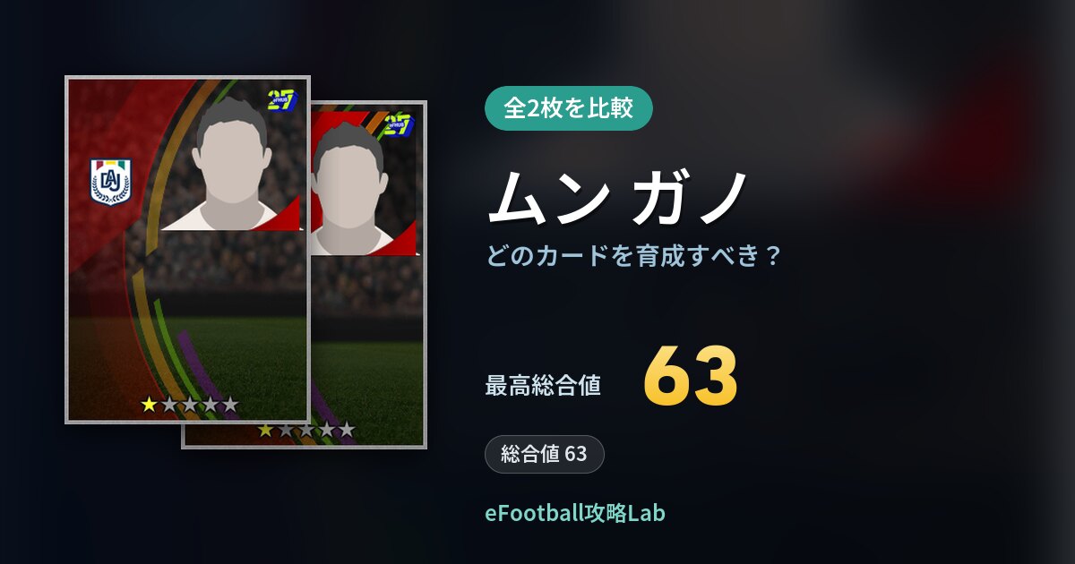 【イーフト】ムン ガノの全カード比較(全2枚)