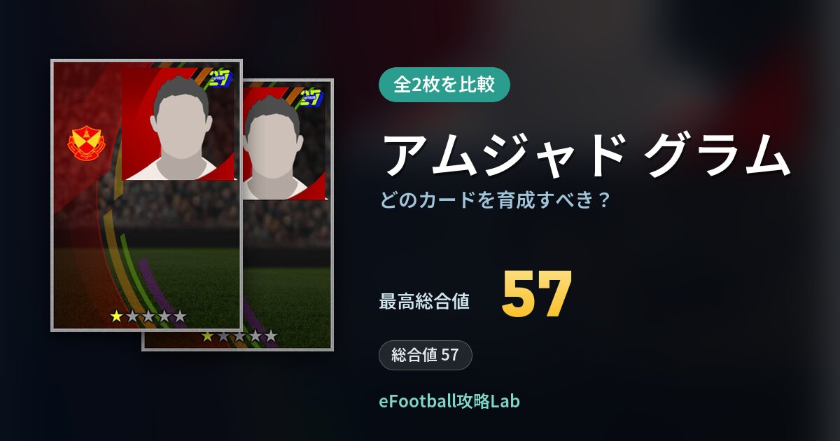 【イーフト】アムジャド グラムの全カード比較(全2枚)