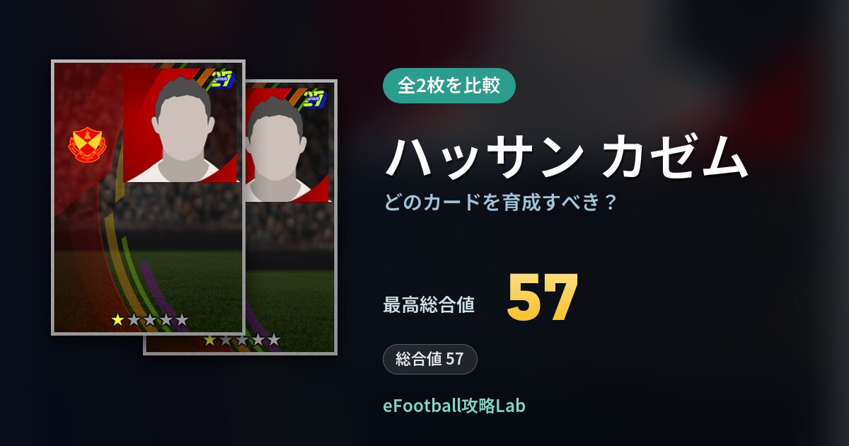 【イーフト】ハッサン カゼムの全カード比較（全2枚）