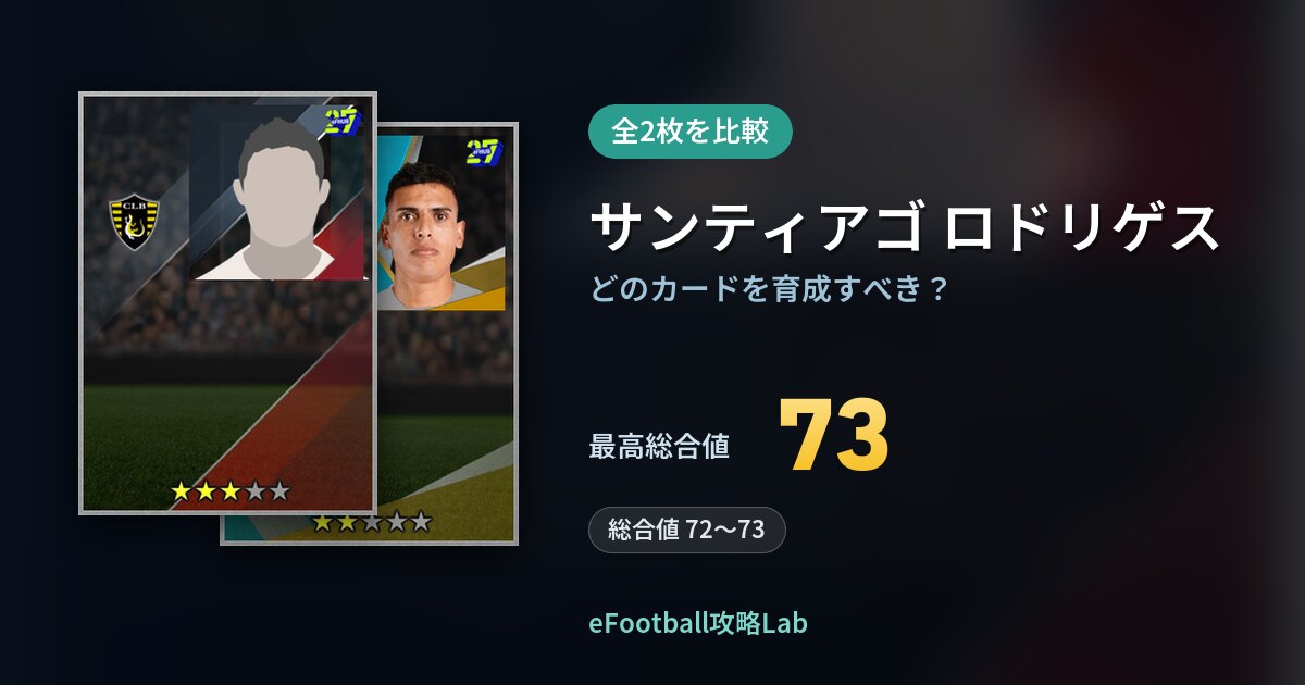【イーフト】サンティアゴ ロドリゲスはどのカードを育成すべき？全2枚を比較