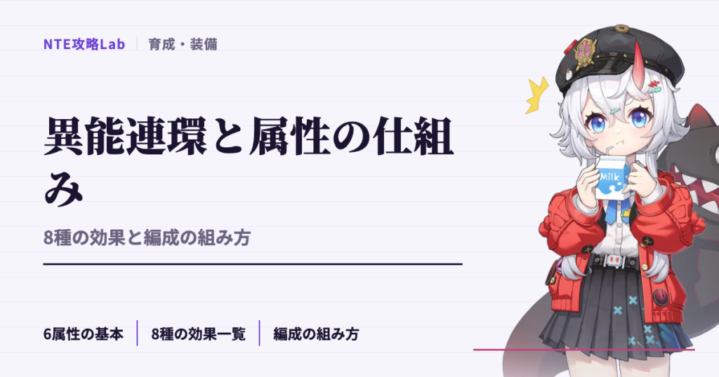 【NTE】異能連環と属性の仕組み｜8種の効果と編成の組み方