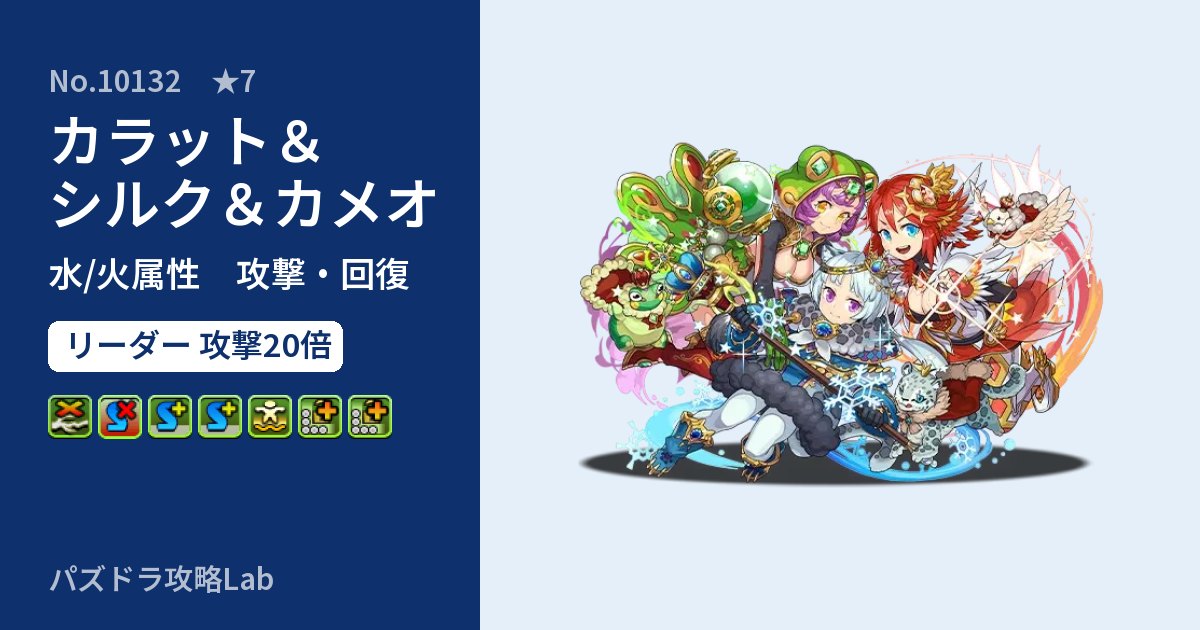 【パズドラ】カラット&シルク&カメオの性能・覚醒・スキルのアイキャッチ