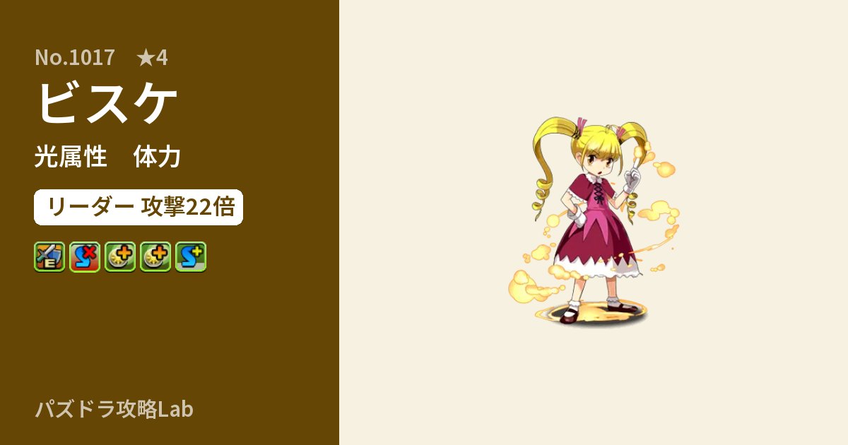 【パズドラ】ビスケの性能・覚醒・スキルのアイキャッチ