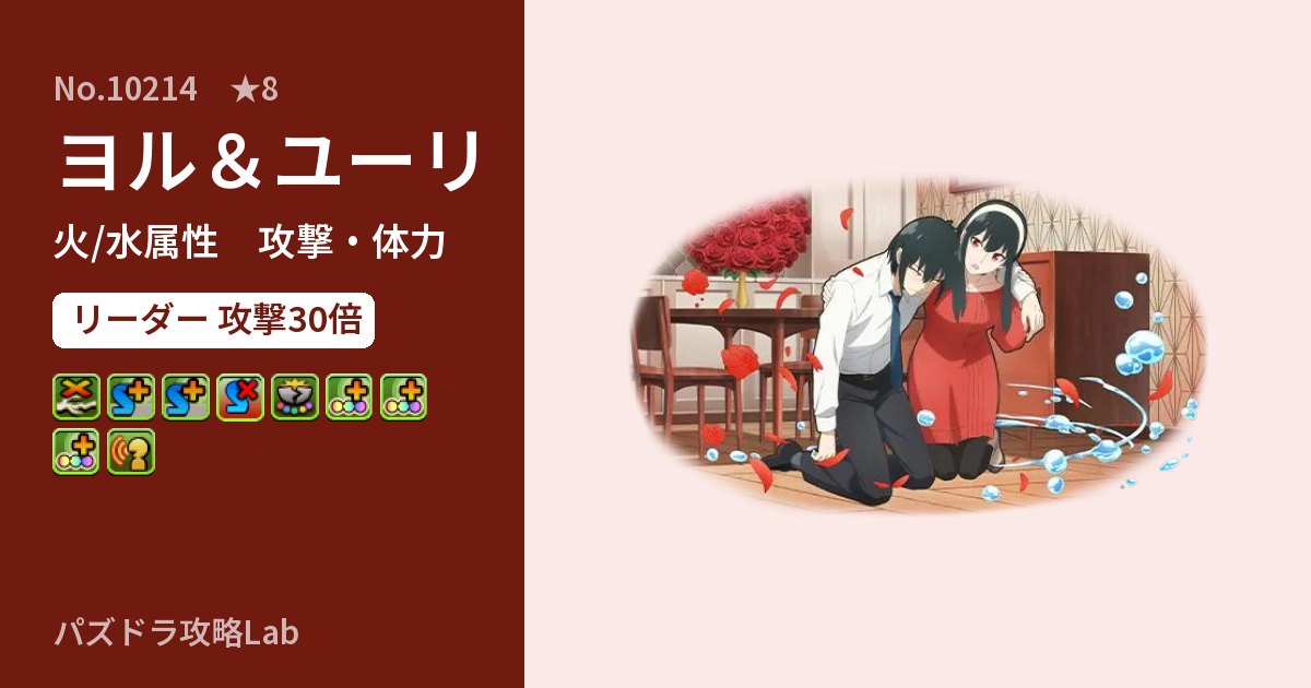 【パズドラ】ヨル＆ユーリの性能・覚醒・スキルのアイキャッチ