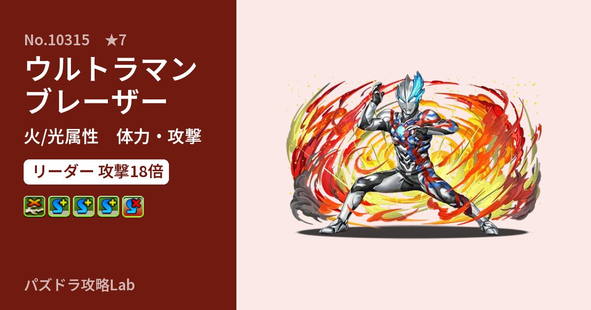 【パズドラ】ウルトラマンブレーザーの性能・覚醒・スキルのアイキャッチ