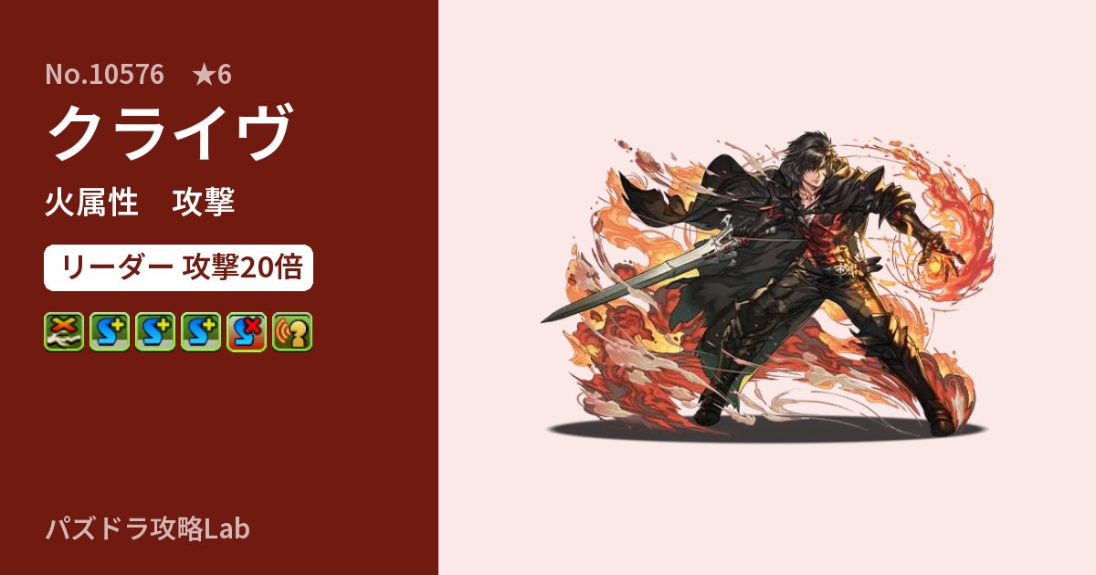 【パズドラ】クライヴの性能・覚醒・スキルのアイキャッチ