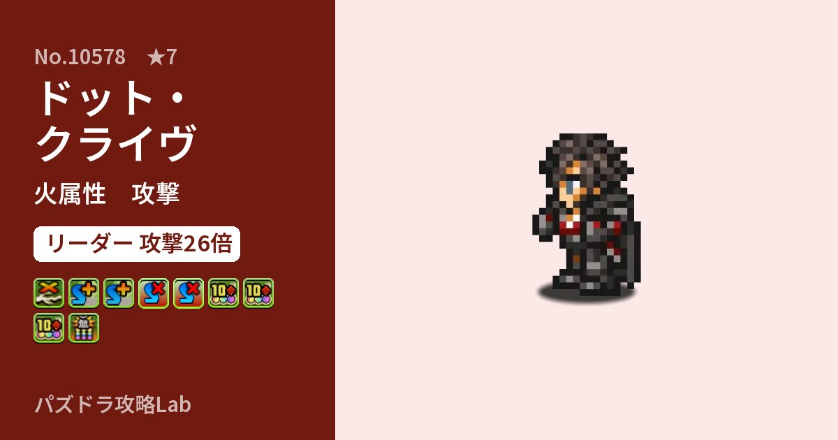 【パズドラ】ドット・クライヴの性能・覚醒・スキルのアイキャッチ