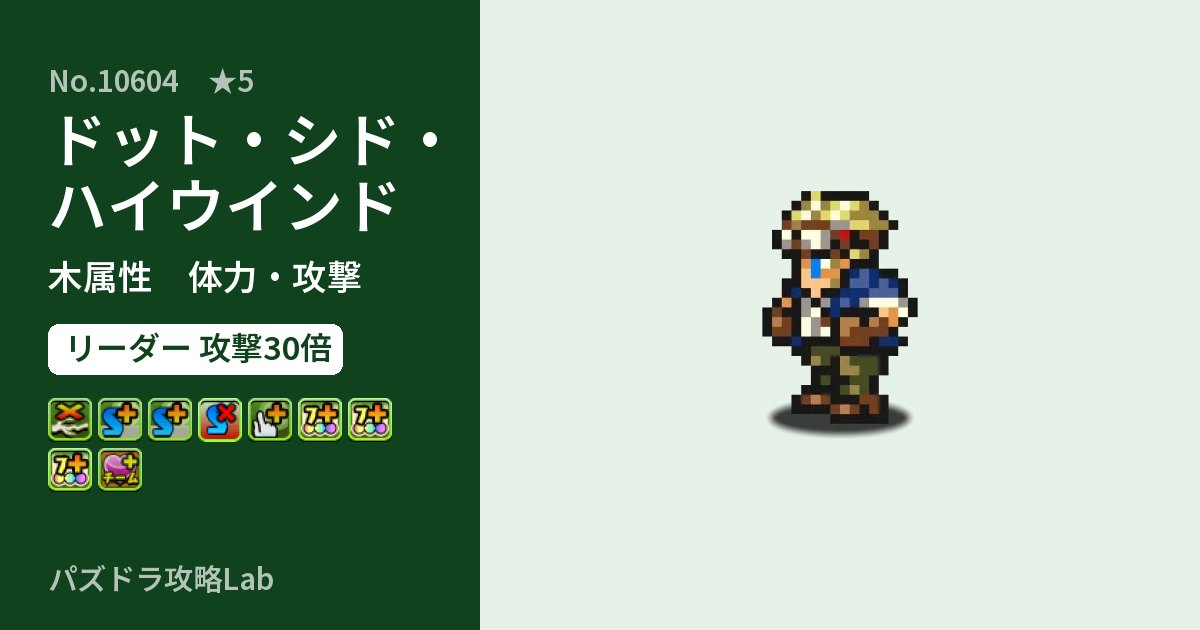 【パズドラ】ドット・シド・ハイウインドの性能・覚醒・スキルのアイキャッチ