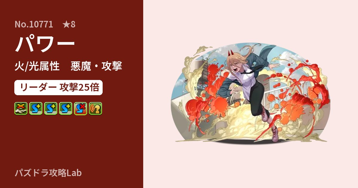 【パズドラ】パワーの性能・覚醒・スキルのアイキャッチ