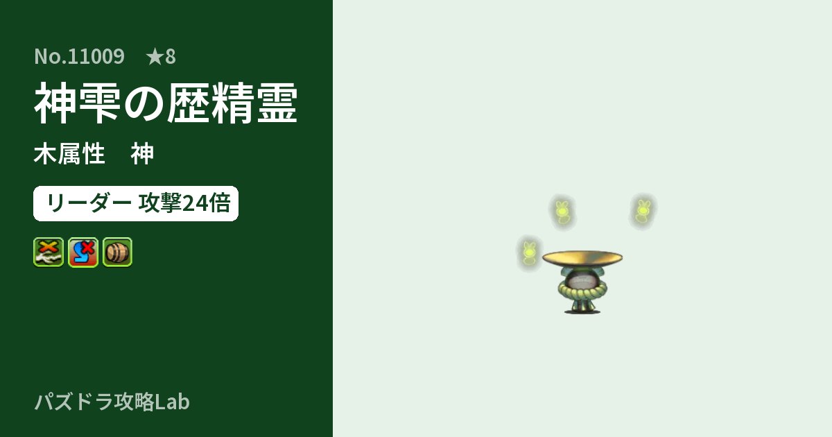 【パズドラ】神雫の歴精霊の性能・覚醒・スキルのアイキャッチ