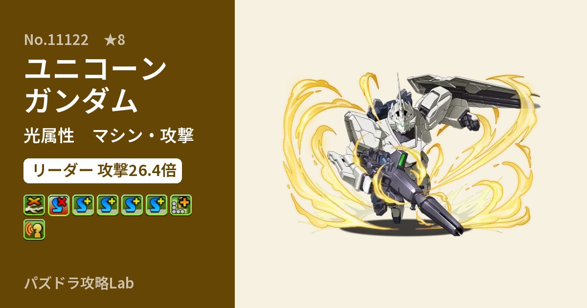 【パズドラ】ユニコーンガンダムの性能・覚醒・スキルのアイキャッチ