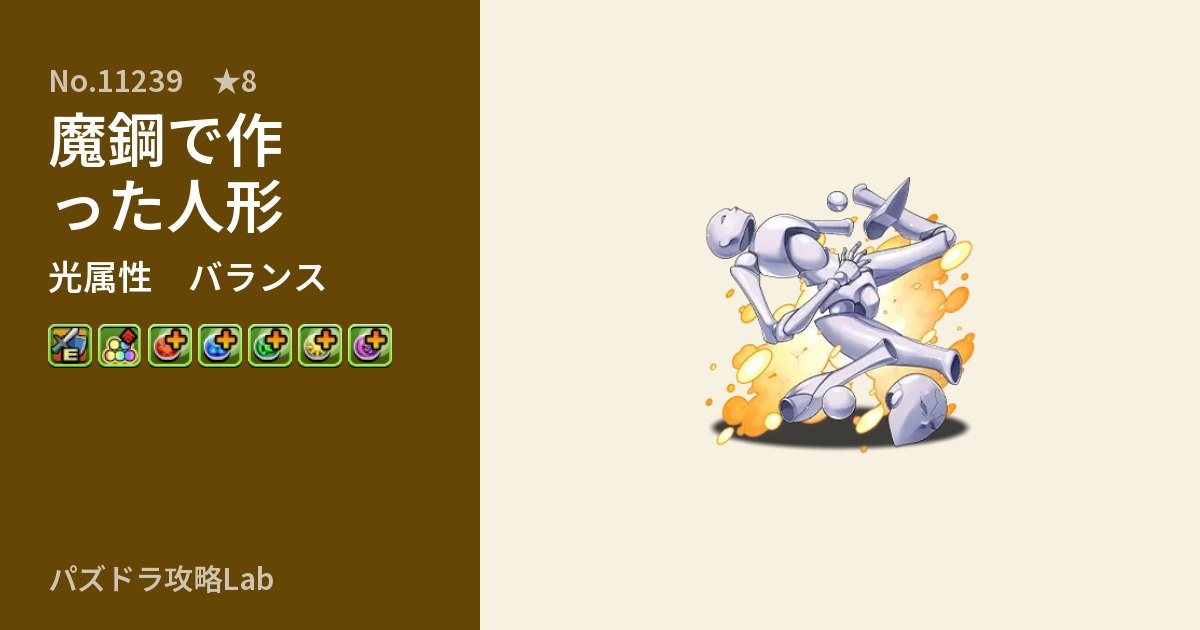 【パズドラ】魔鋼で作った人形の性能・覚醒・スキルのアイキャッチ
