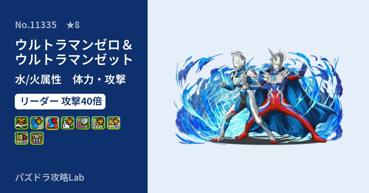 【パズドラ】ウルトラマンゼロ&ウルトラマンゼットの性能・覚醒・スキルのアイキャッチ