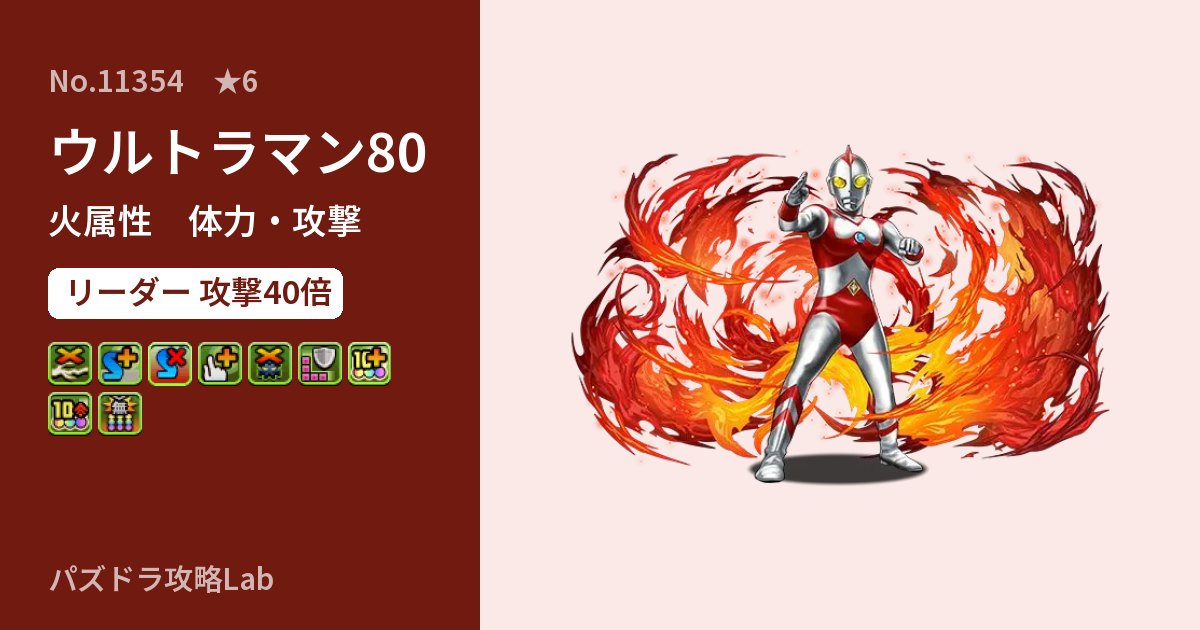 【パズドラ】ウルトラマン80の性能・覚醒・スキルのアイキャッチ
