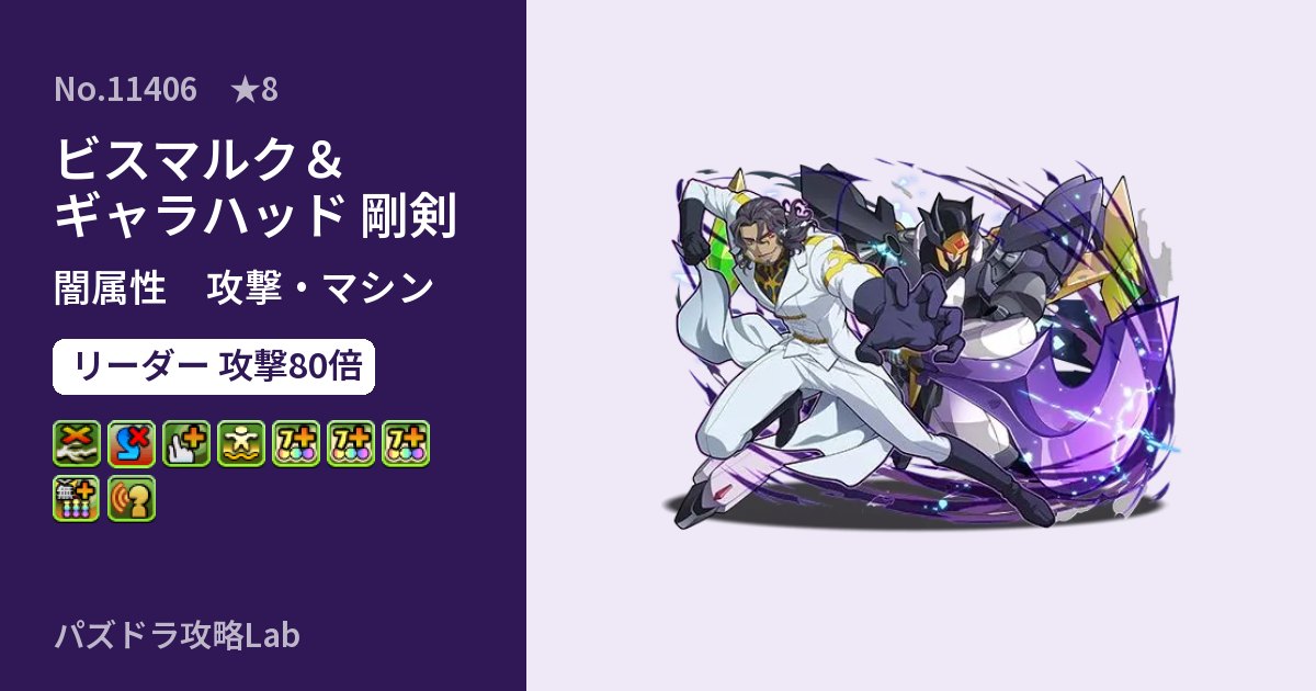 【パズドラ】ビスマルク＆ギャラハッド 剛剣の性能・覚醒・スキルのアイキャッチ