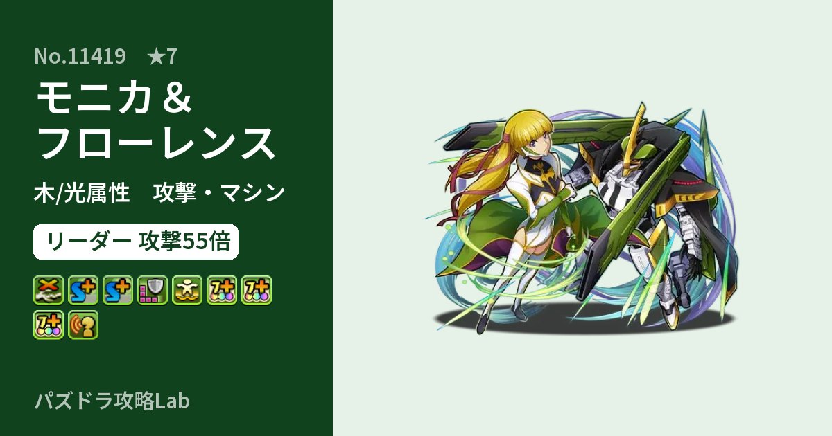 【パズドラ】モニカ＆フローレンスの性能・覚醒・スキルのアイキャッチ