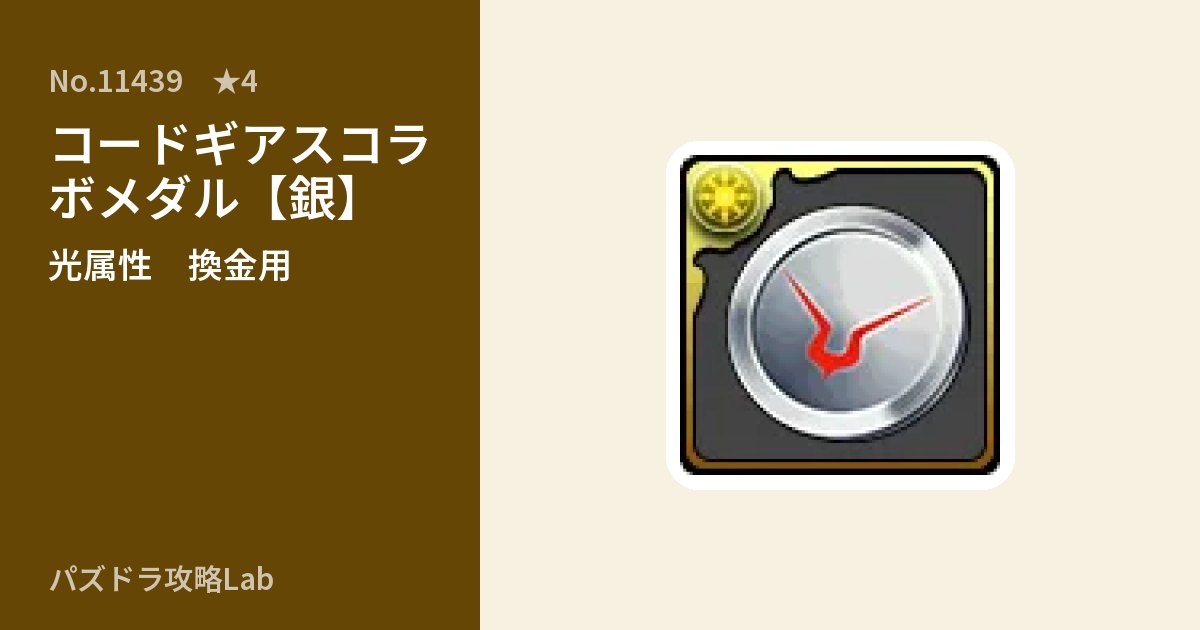 【パズドラ】コードギアスコラボメダル【銀】の使い道とステータスのアイキャッチ