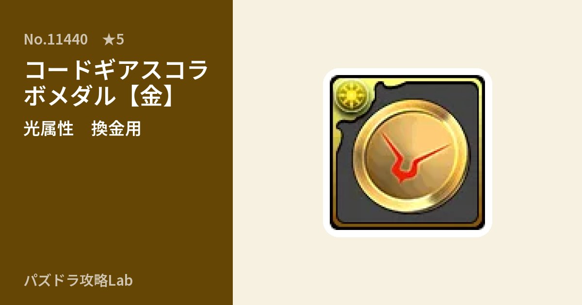 【パズドラ】コードギアスコラボメダル【金】の使い道とステータスのアイキャッチ