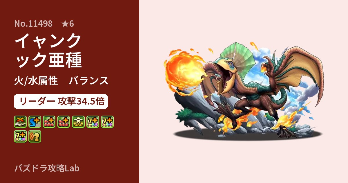 【パズドラ】イャンクック亜種の性能・覚醒・スキルのアイキャッチ