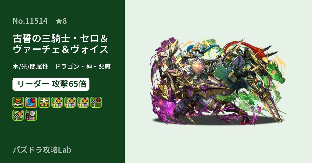 【パズドラ】古誓の三騎士・セロ＆ヴァーチェ＆ヴォイスの性能・覚醒・スキルのアイキャッチ