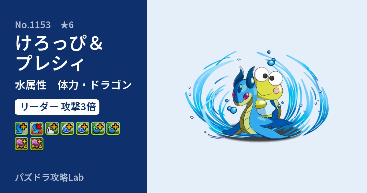 【パズドラ】けろっぴ＆プレシィの性能・覚醒・スキルのアイキャッチ
