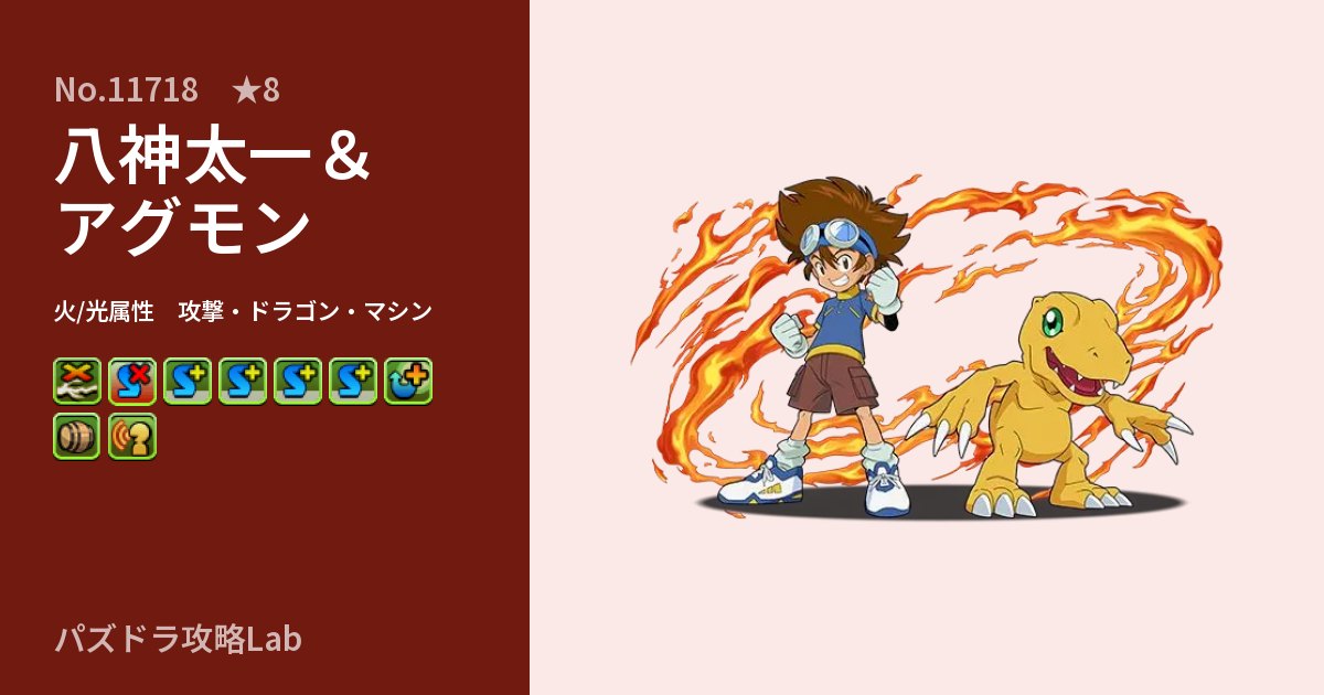 【パズドラ】八神太一&アグモンの性能・覚醒・スキルのアイキャッチ