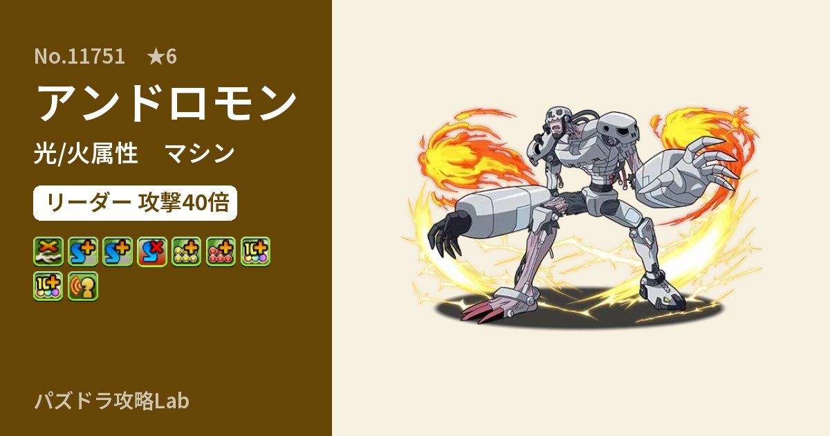 【パズドラ】アンドロモンの性能・覚醒・スキルのアイキャッチ
