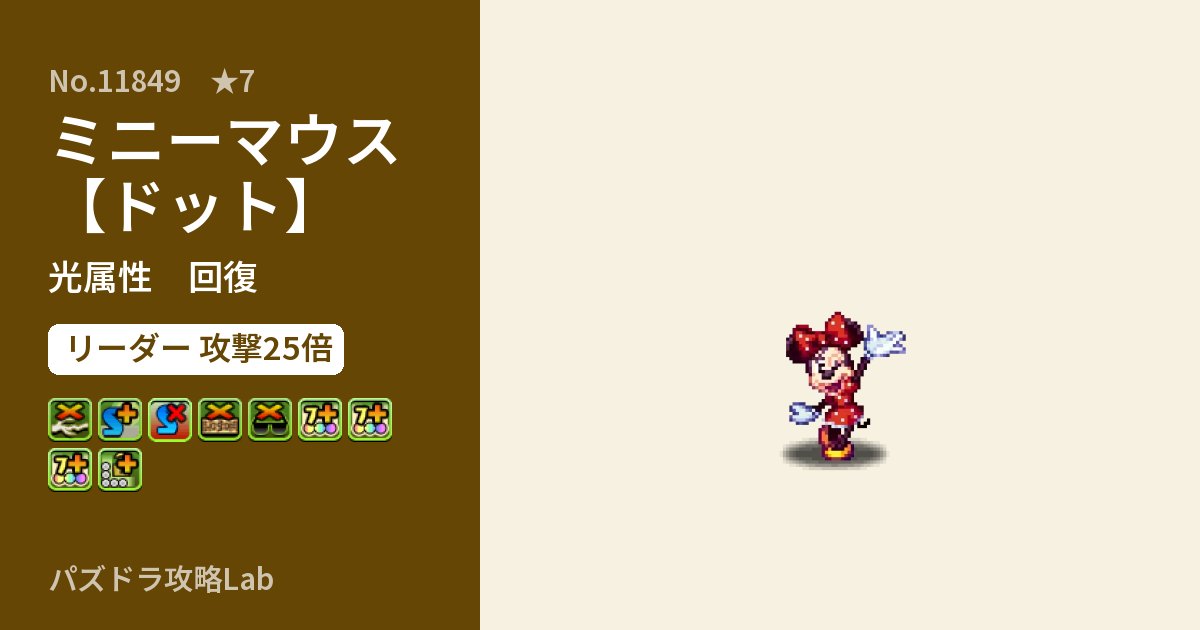 【パズドラ】ミニーマウス【ドット】の性能・覚醒・スキルのアイキャッチ