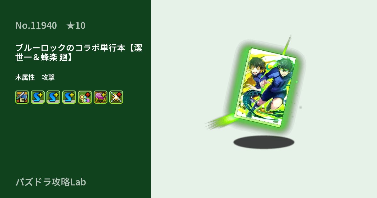【パズドラ】ブルーロックのコラボ単行本【潔 世一&蜂楽 廻】の性能・覚醒・スキルのアイキャッチ