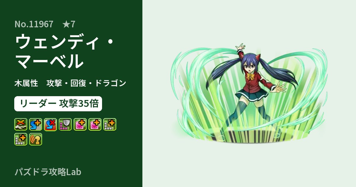 【パズドラ】ウェンディ・マーベルの性能・覚醒・スキルのアイキャッチ