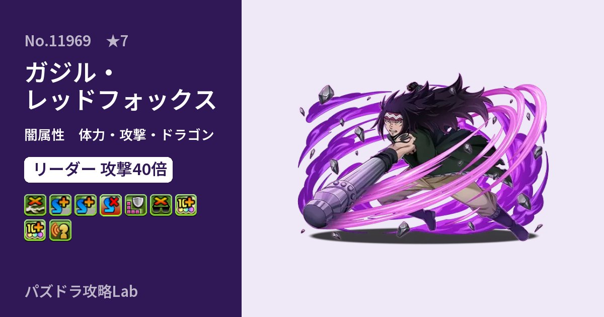 【パズドラ】ガジル・レッドフォックスの性能・覚醒・スキルのアイキャッチ