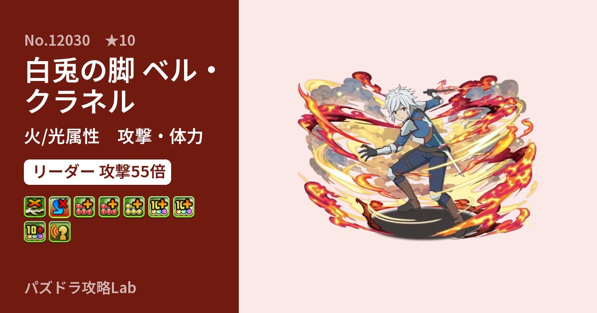 【パズドラ】白兎の脚 ベル・クラネルの性能・覚醒・スキルのアイキャッチ