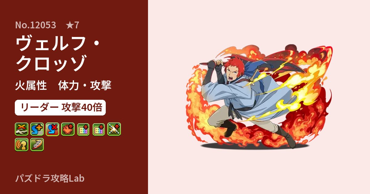 【パズドラ】ヴェルフ・クロッゾの性能・覚醒・スキルのアイキャッチ