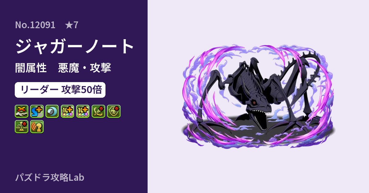【パズドラ】ジャガーノートの性能・覚醒・スキルのアイキャッチ