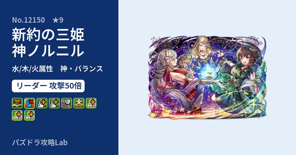 【パズドラ】新約の三姫神ノルニルの性能・覚醒・スキルのアイキャッチ